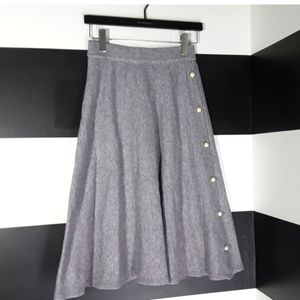 MACY MCCOY Heather Grey Pearl Buttoned Corduroy Skirt Small/XS 🤍